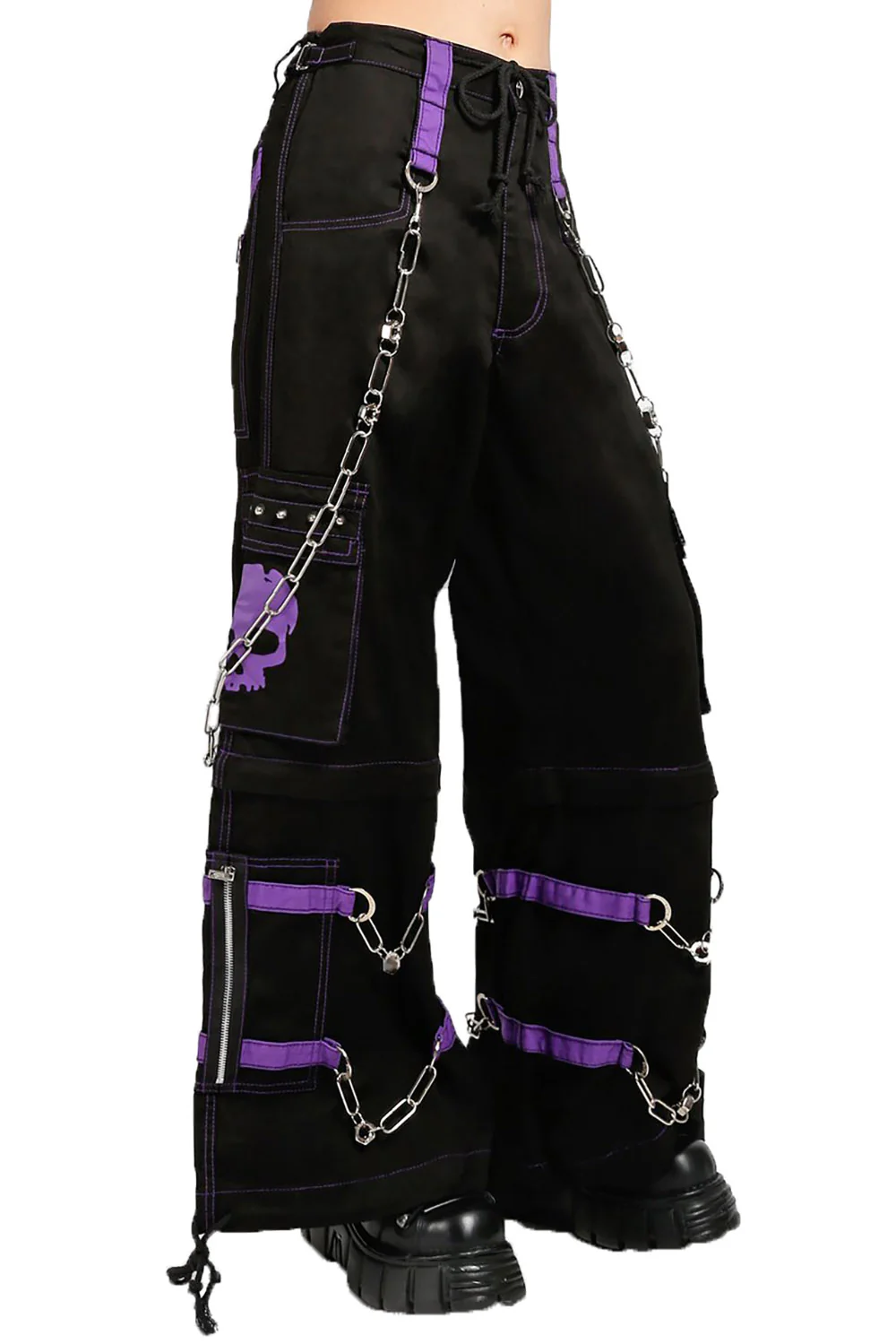 Tripp NYC Skull Bondage Pants [BLACK/PURPLE] - Image 6