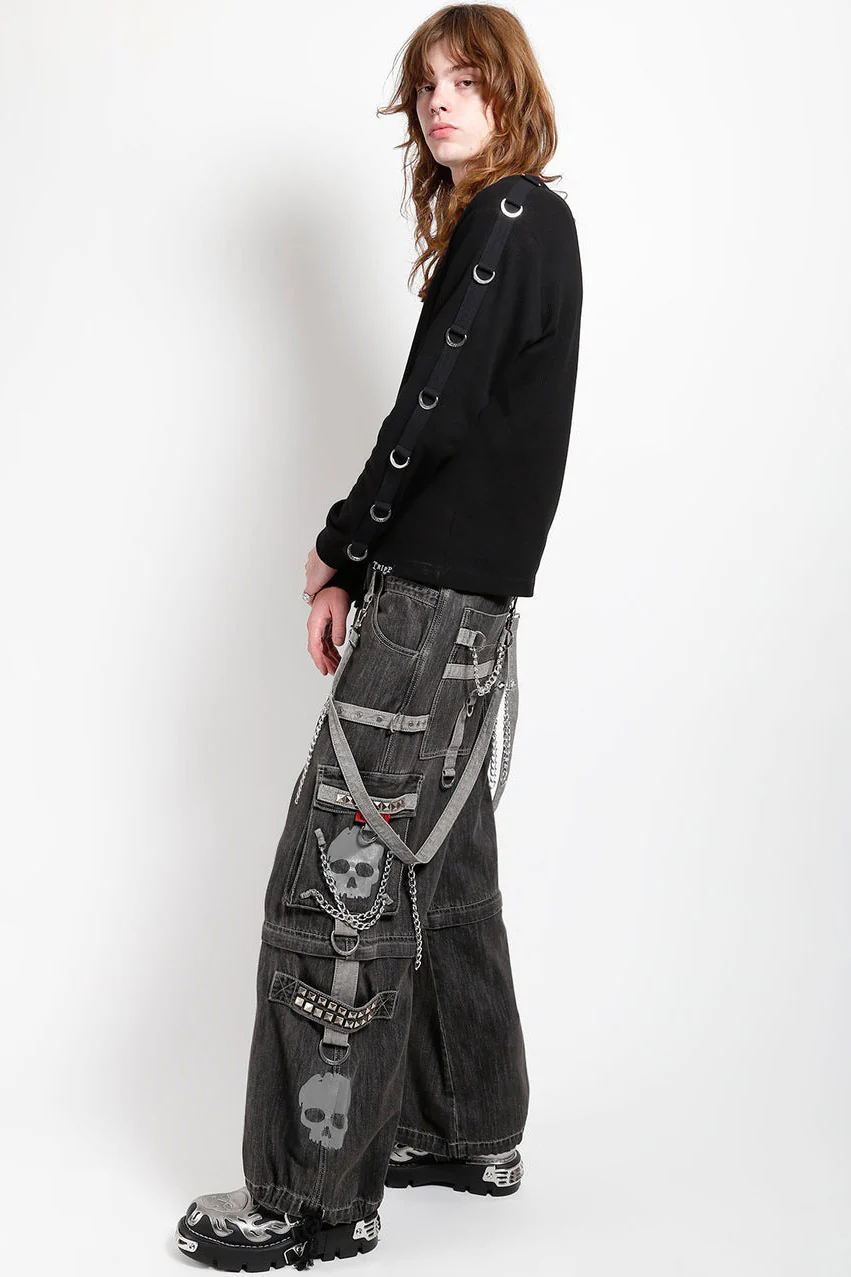 Tripp NYC Super Grey Skull Denim Pants [Black Denim] - Image 5