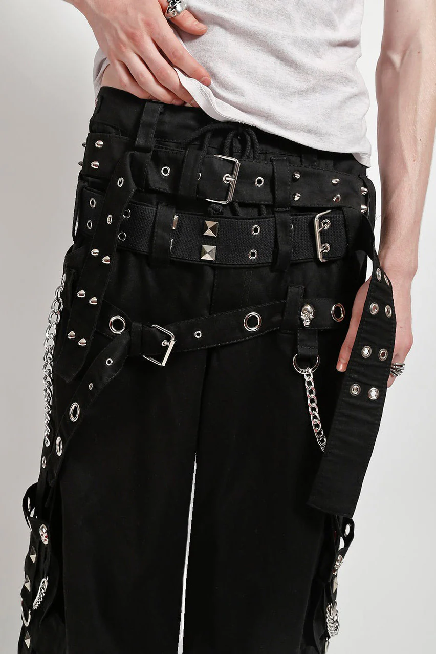 Tripp NYC Triple Belted Chain Pants [Black] - Image 2