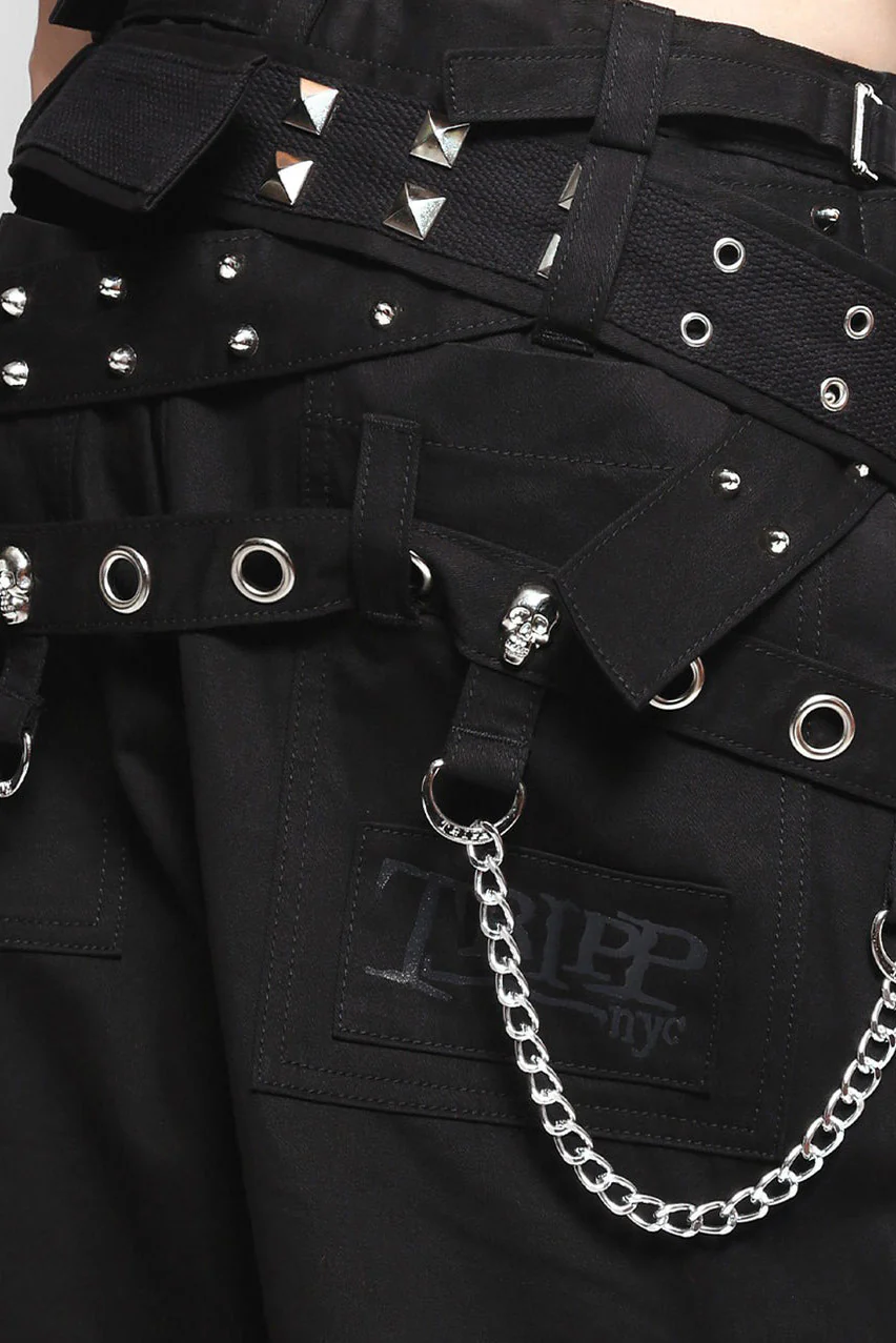 Tripp NYC Triple Belted Chain Pants [Black] - Image 9