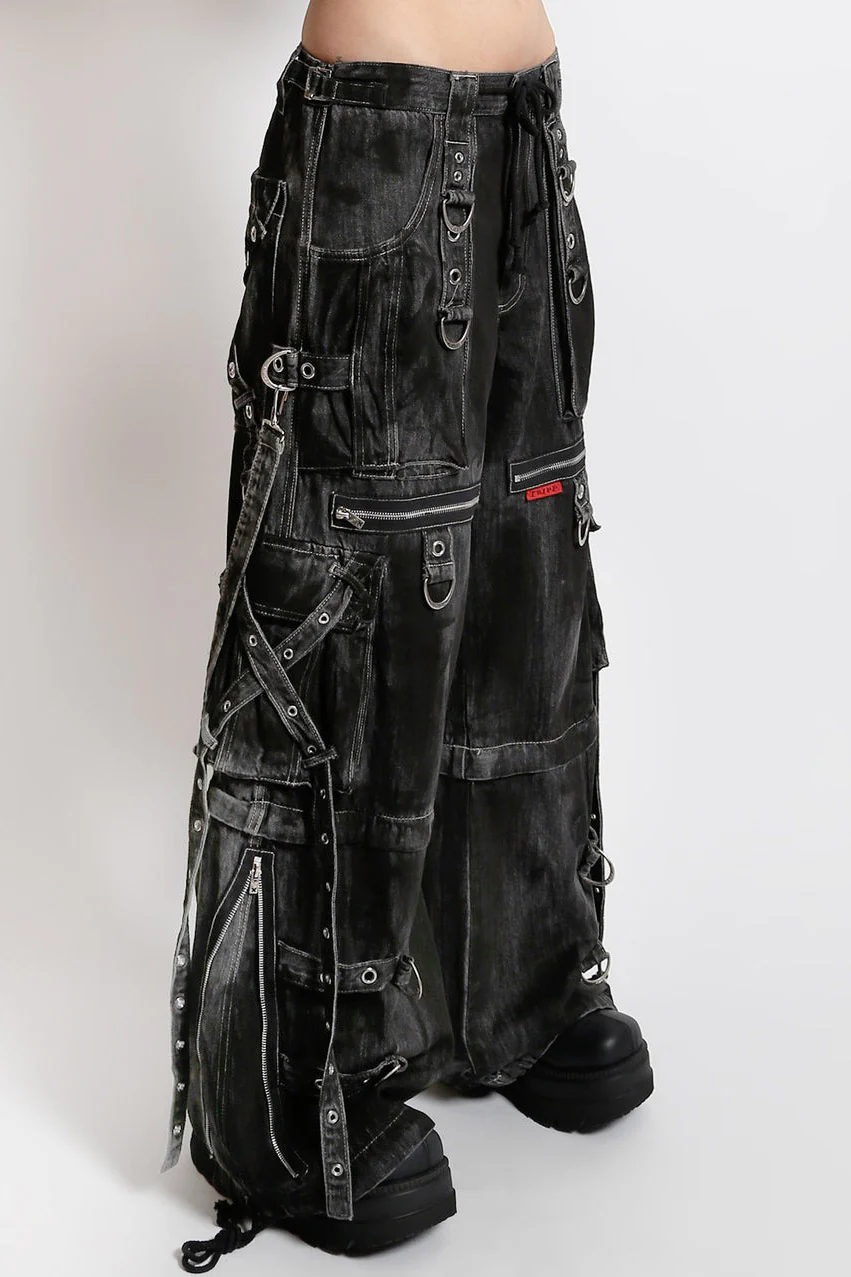 Tripp NYC X-Strap Ink Wash Pants [Black Denim] - Image 7
