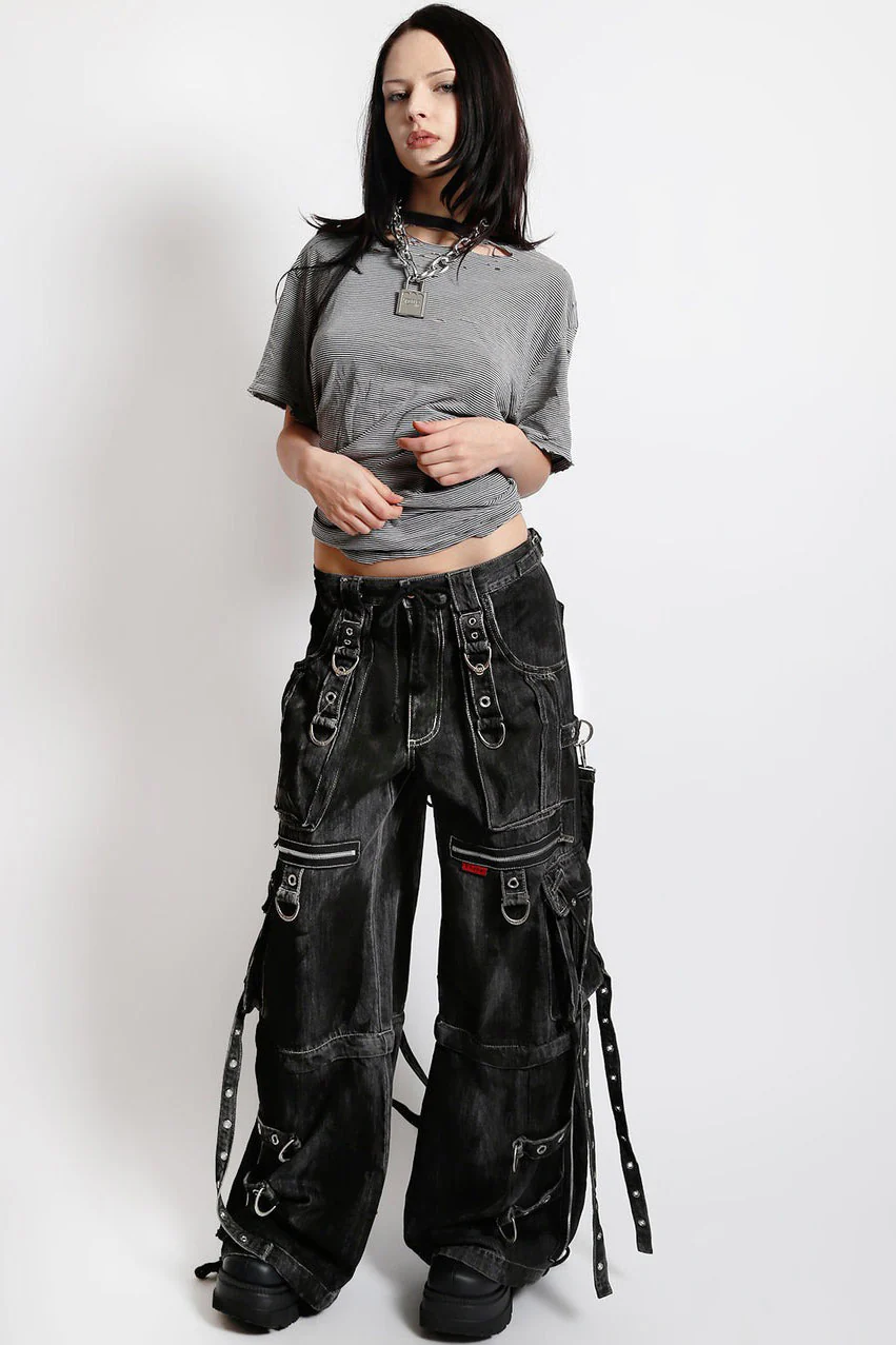 Tripp NYC X-Strap Ink Wash Pants [Black Denim] - Image 9