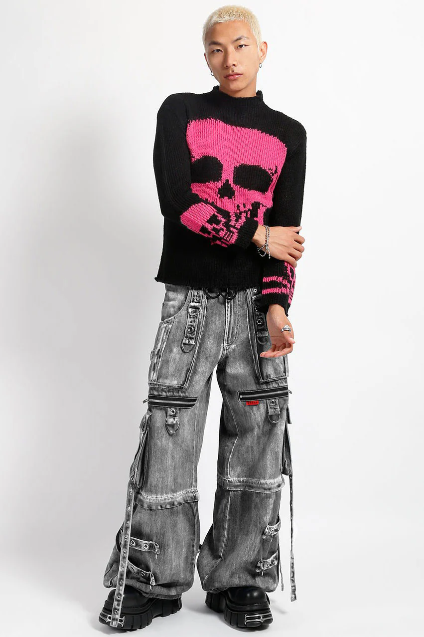 Tripp NYC X-Strap Pants [BLACK FOG WASH DENIM] - Image 6