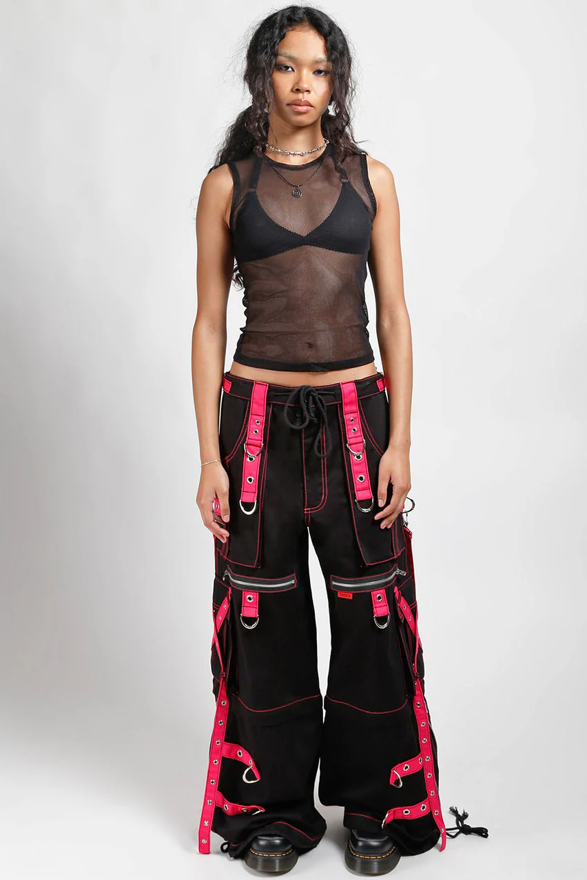 Tripp NYC X-Strap Zip Off Pants [Black/Pink] - Image 10