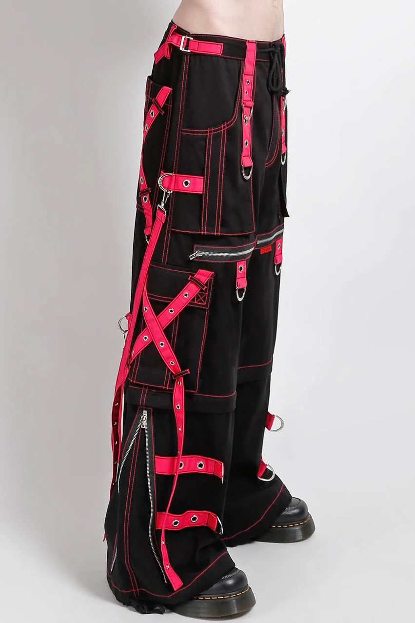 Tripp NYC X-Strap Zip Off Pants [Black/Pink] - Image 2