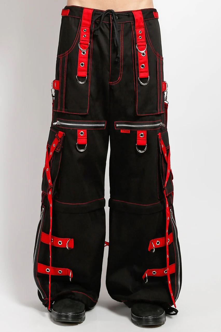 Tripp NYC X-Strap Zip Off Pants [BLACK/RED] - Image 2