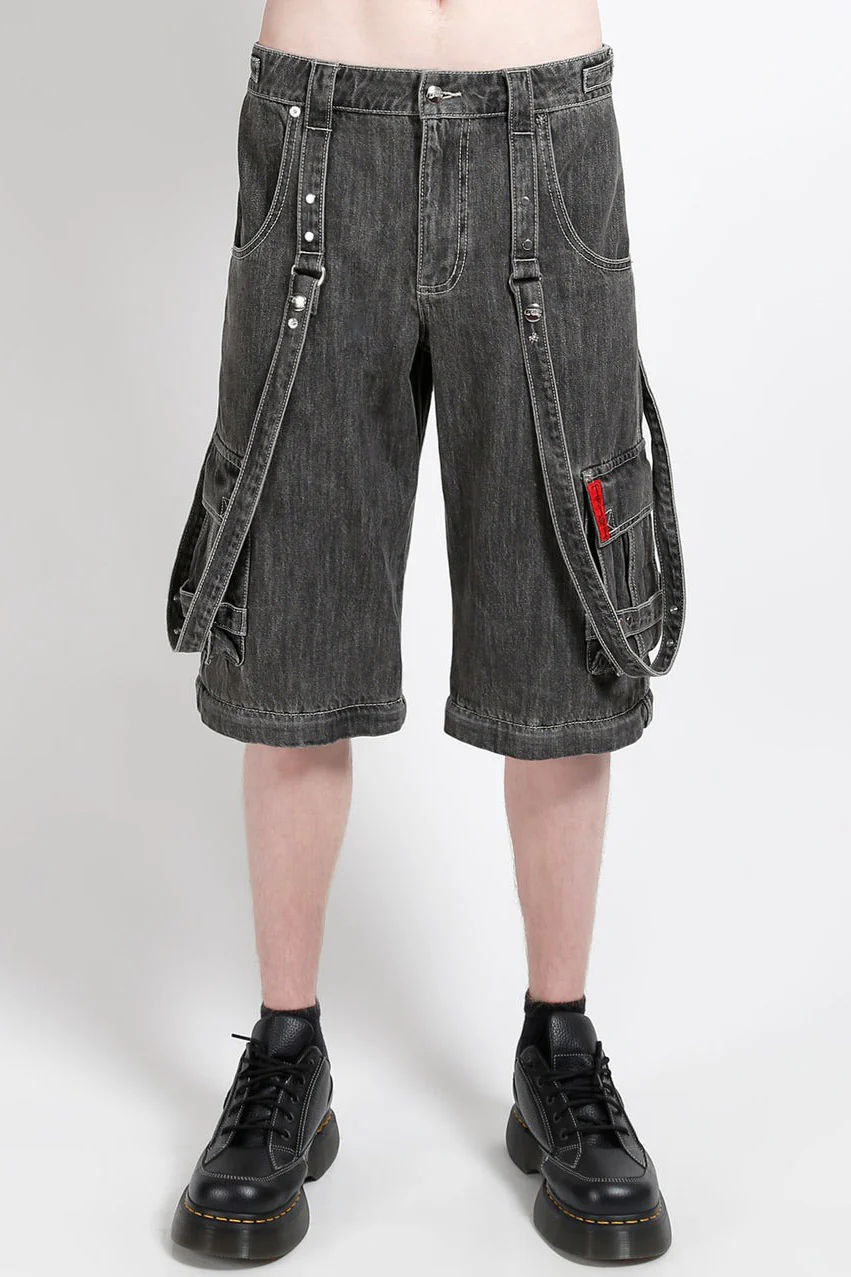 Tripp NYC Zip Off Crush Cargo Pants [Black Denim] - Image 4