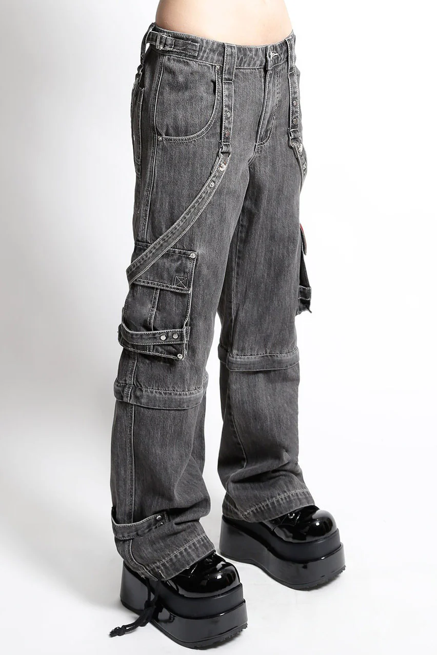 Tripp NYC Zip Off Crush Cargo Pants [Black Denim] - Image 7