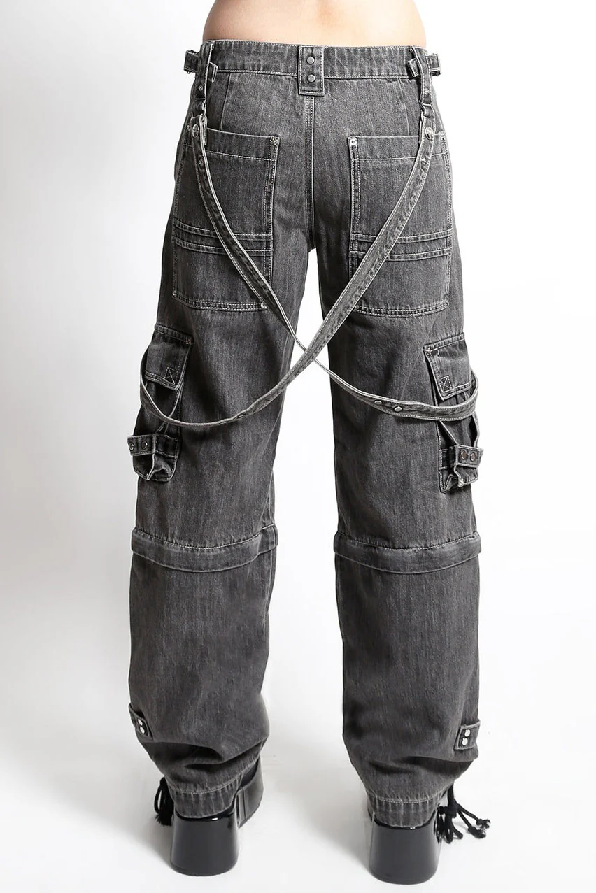 Tripp NYC Zip Off Crush Cargo Pants [Black Denim] - Image 8