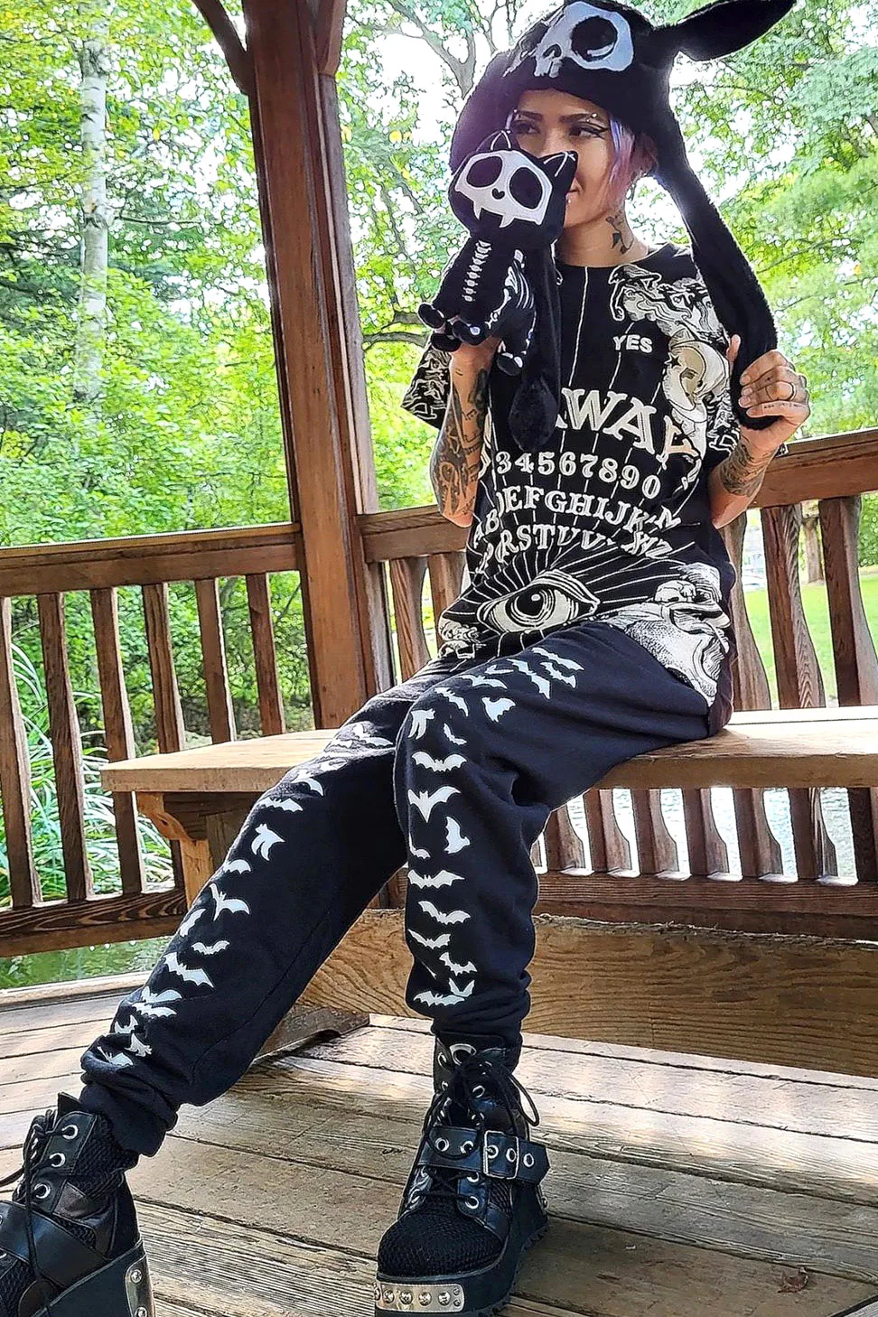 Vampire Bat Joggers [WHITE BATS] - Image 10