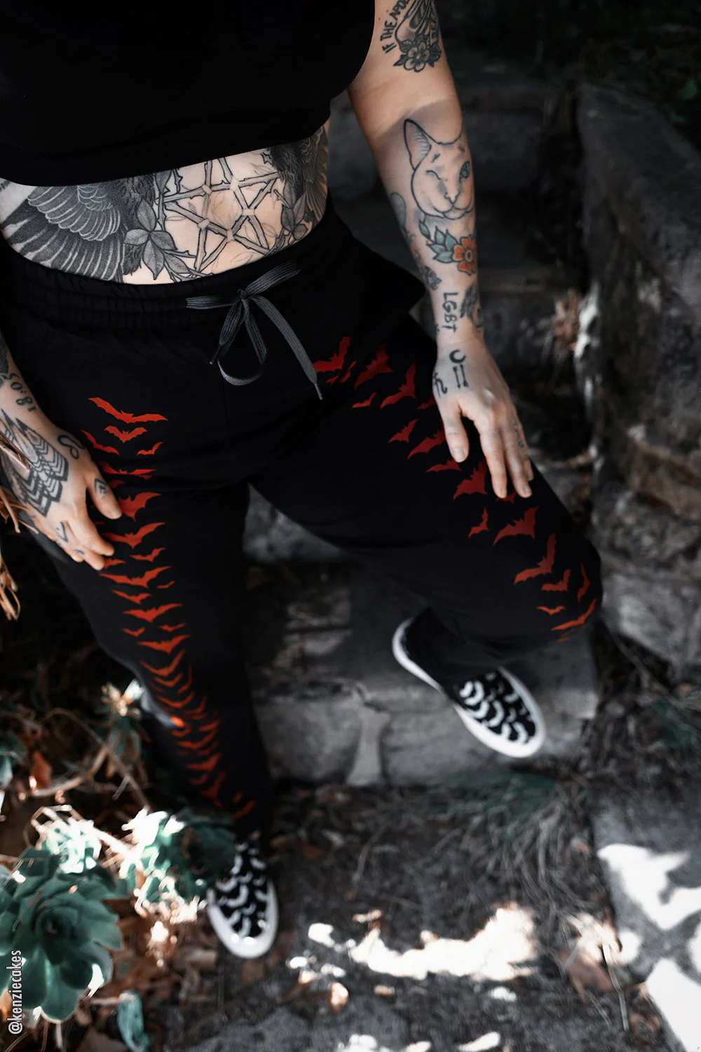 Vampire Bat Joggers [RED BATS] - Image 3
