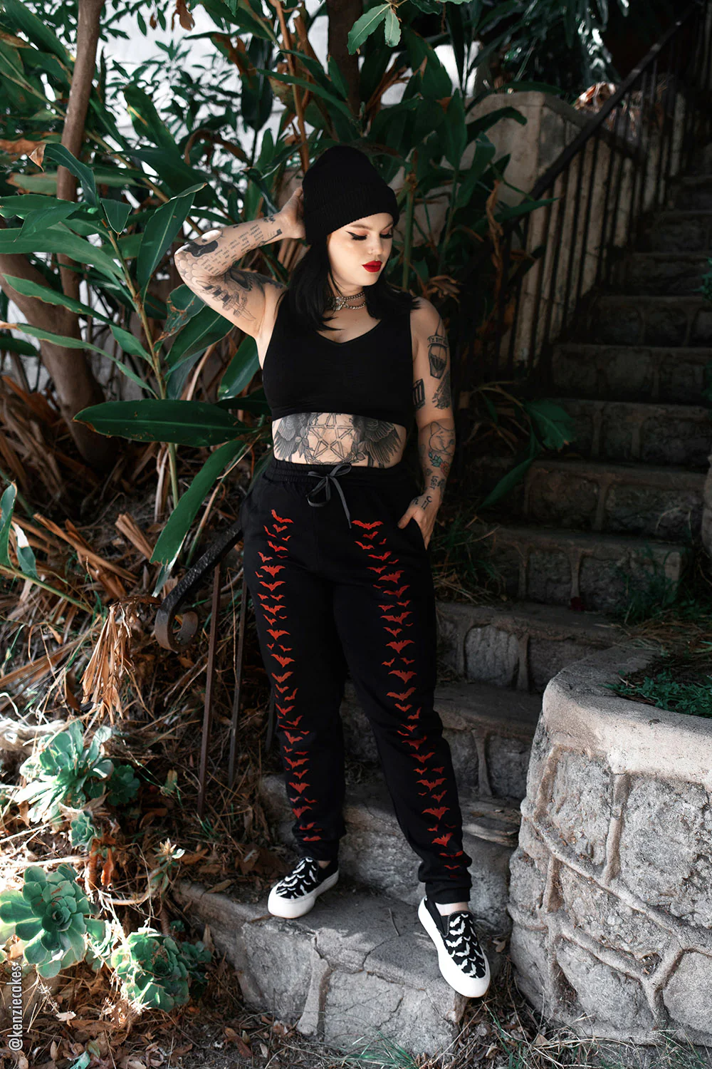 Vampire Bat Joggers [RED BATS] - Image 4