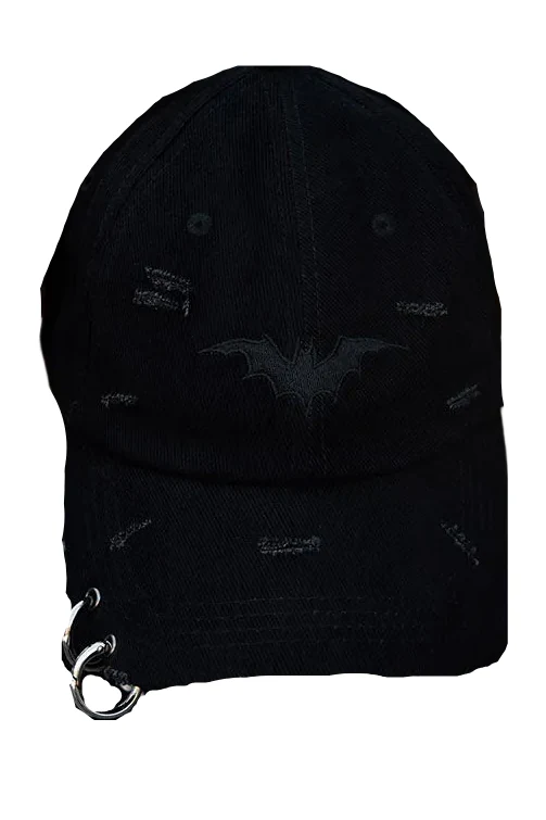 Vampire Bat Pierced Baseball Cap [Black] - Image 27