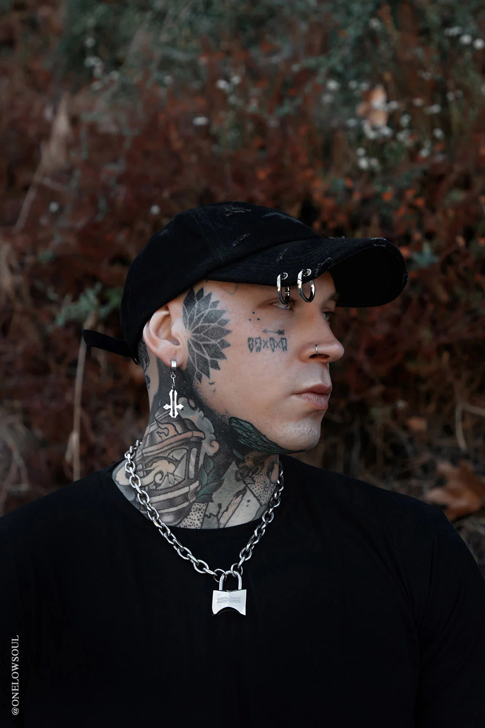 Vampire Bat Pierced Baseball Cap [Black] - Image 7