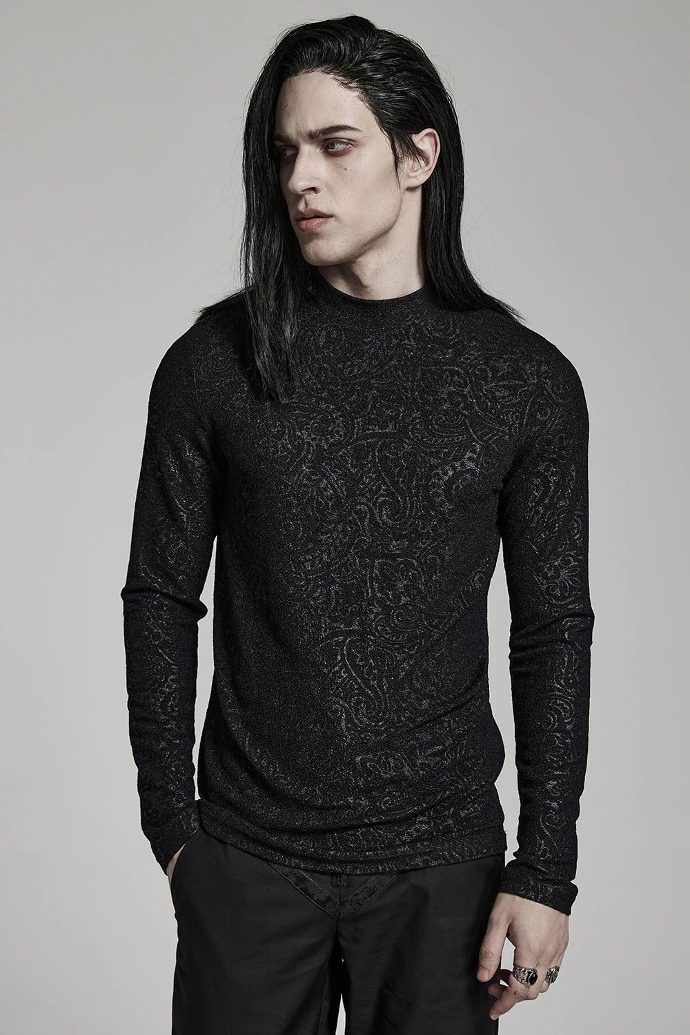 Vampire Goth Long Sleeve Top - Image 2