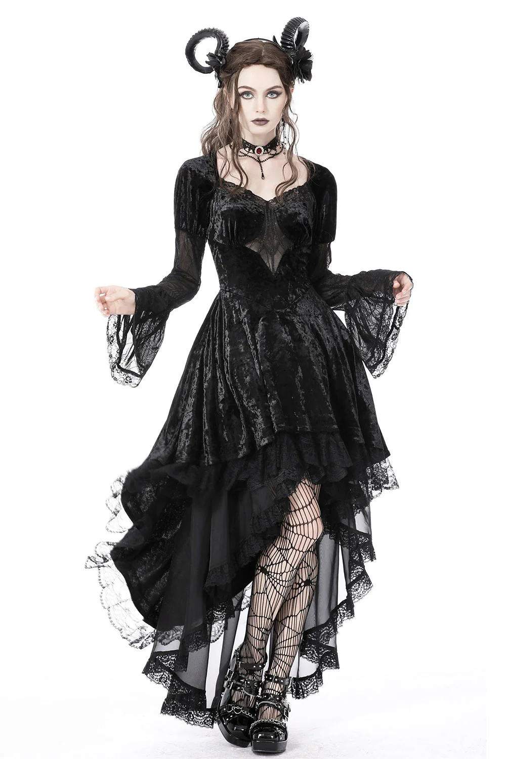 Vampiren Webs Velvet Dress - Image 2