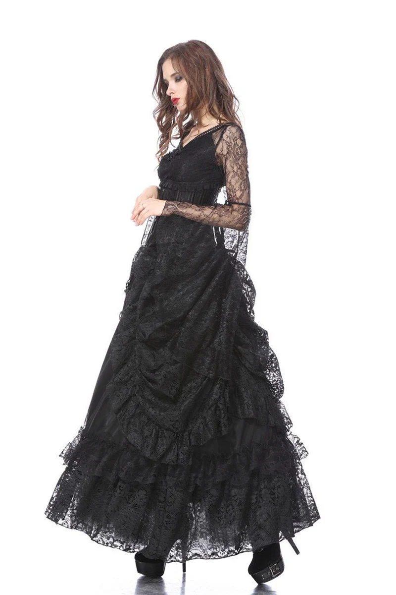 Vampiric Bustle Maxi Skirt [Black] - Image 4
