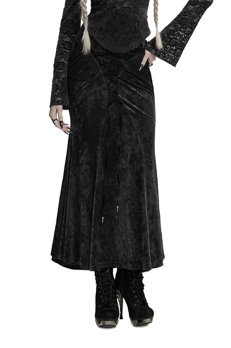 Velvet Moonlight Lace-Up Skirt - Image 8