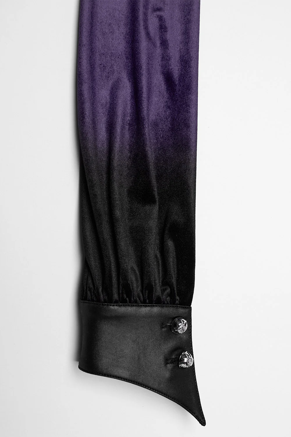 Velvet Vamp Batwing Collar Button Shirt [Purple] - Image 7