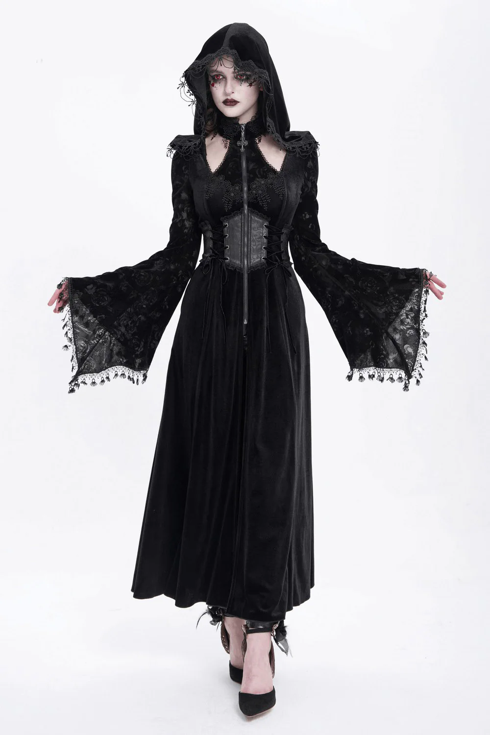 Velvet Villain Corset Cloak Dress - Image 2