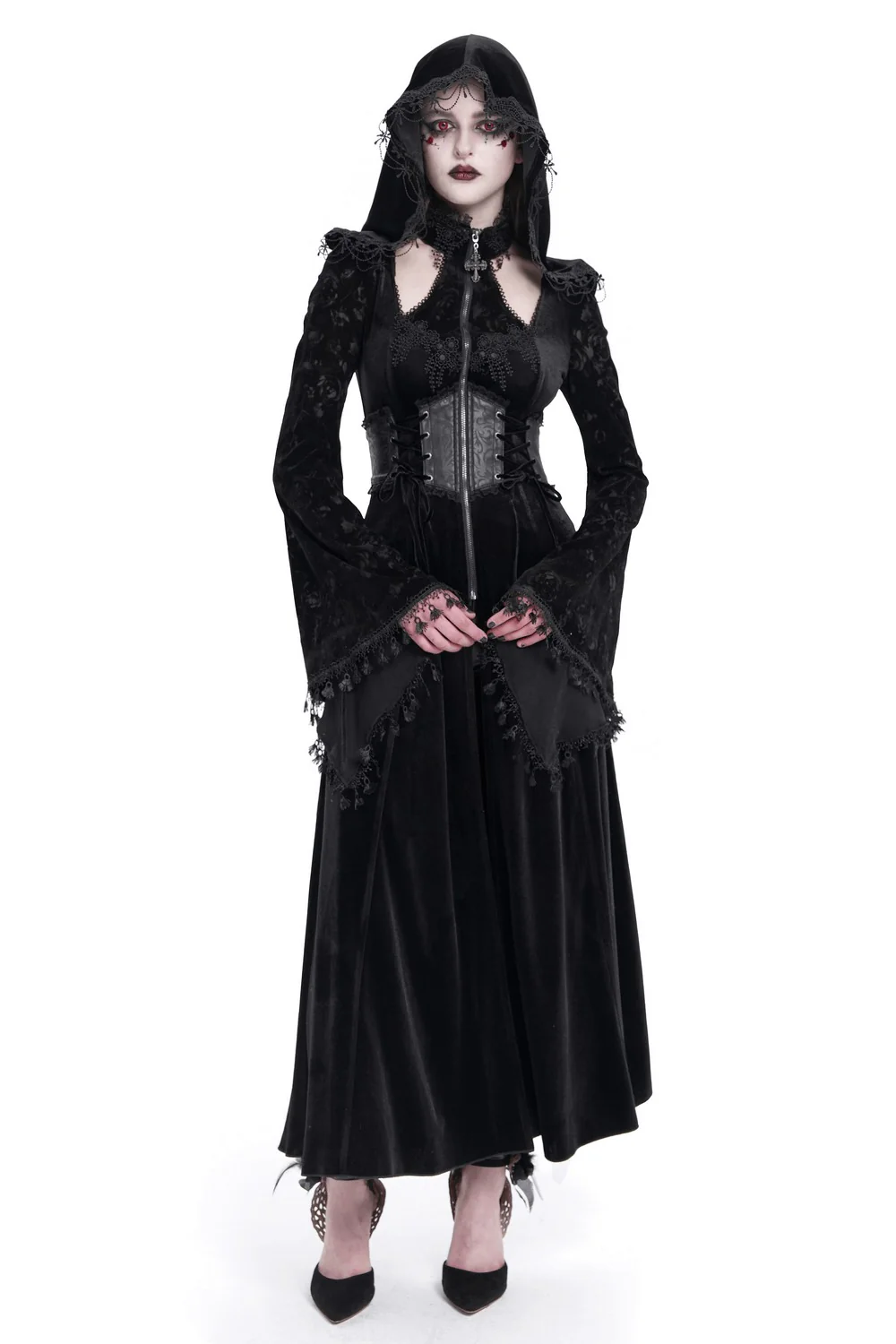 Velvet Villain Corset Cloak Dress - Image 3