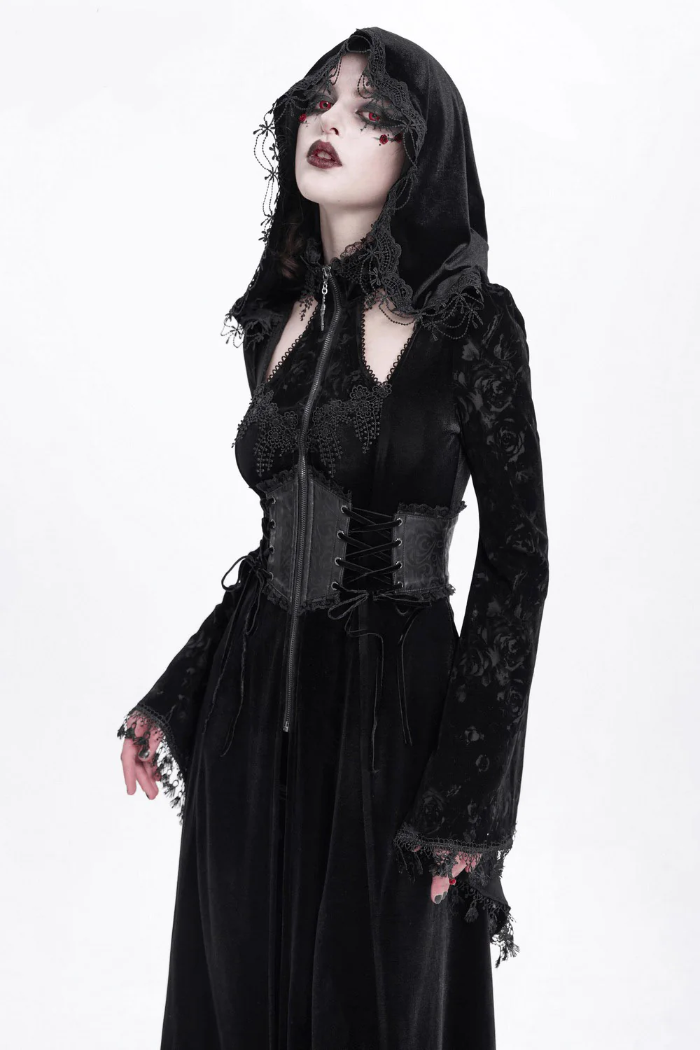 Velvet Villain Corset Cloak Dress - Image 4
