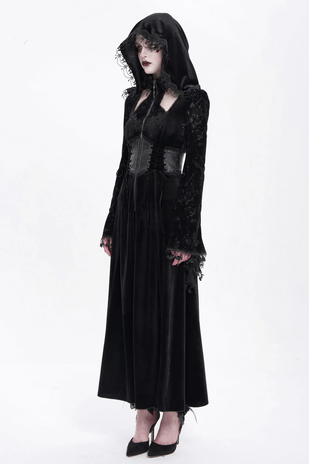 Velvet Villain Corset Cloak Dress - Image 6