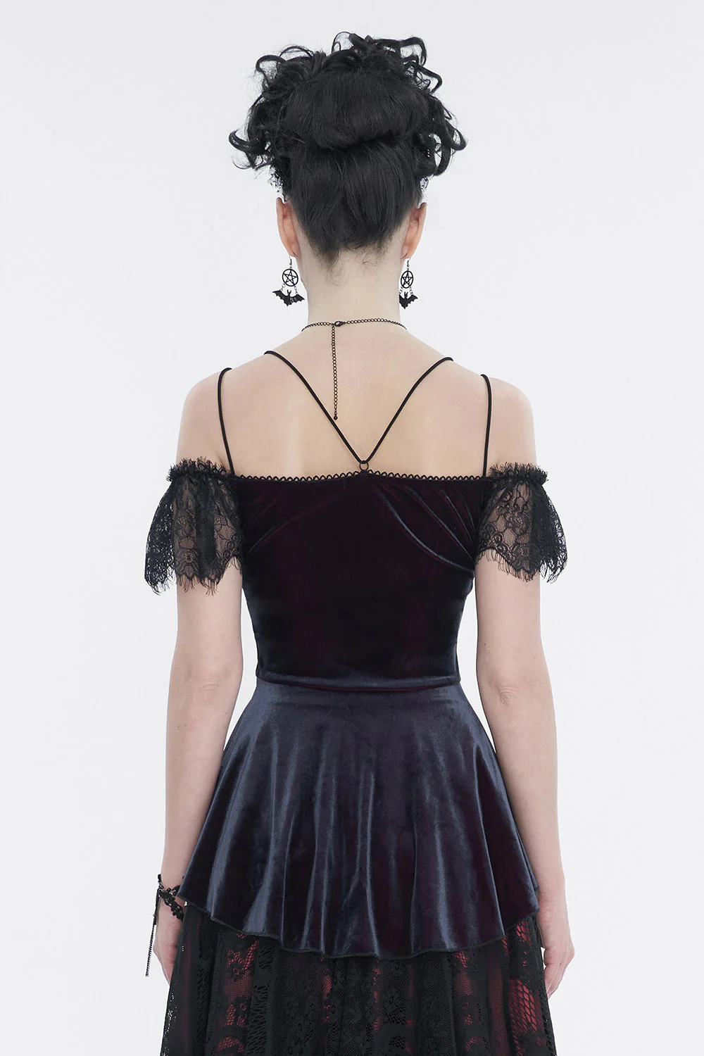 Victorian Goth Velvet Blouse - Image 4