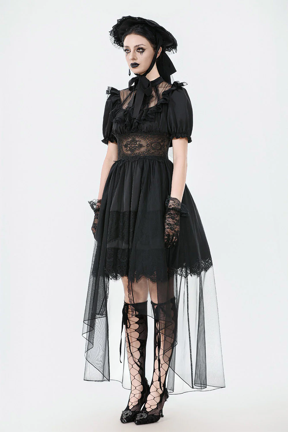 Victorian Tea Puff Sleeve Dress - Image 4