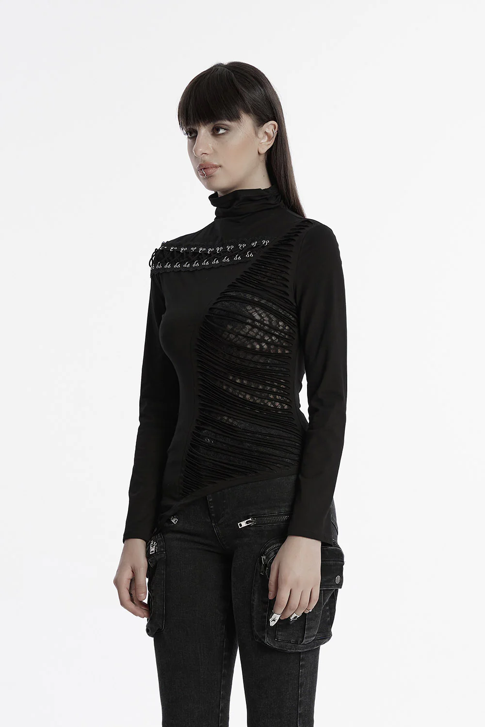 Villainous Asymmetric Lace-Up Top - Image 5