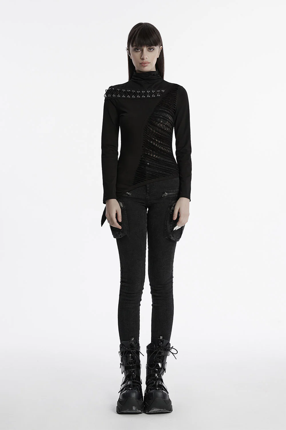 Villainous Asymmetric Lace-Up Top - Image 7