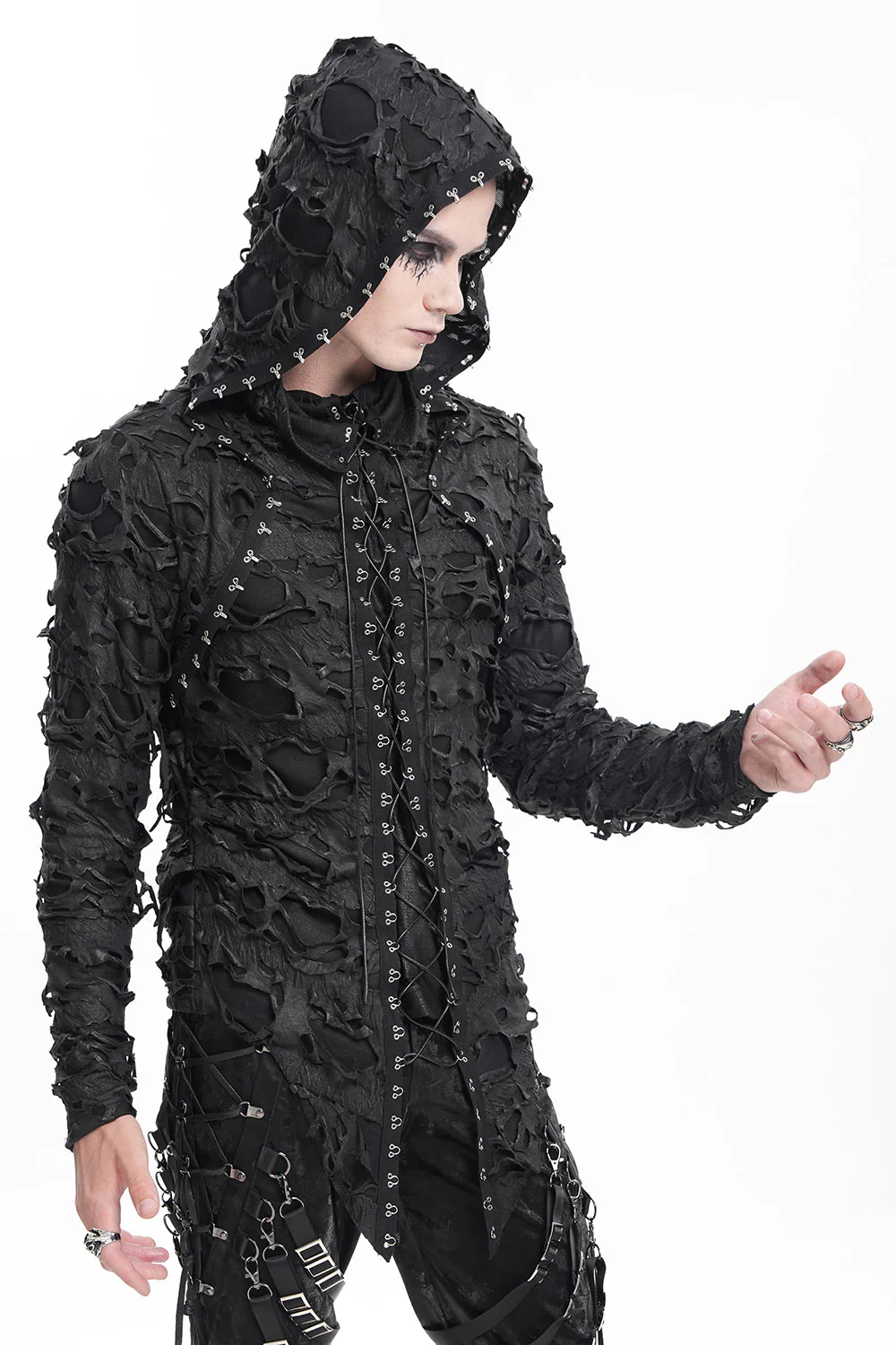 War Boy Shredded Hooded Top - Image 2