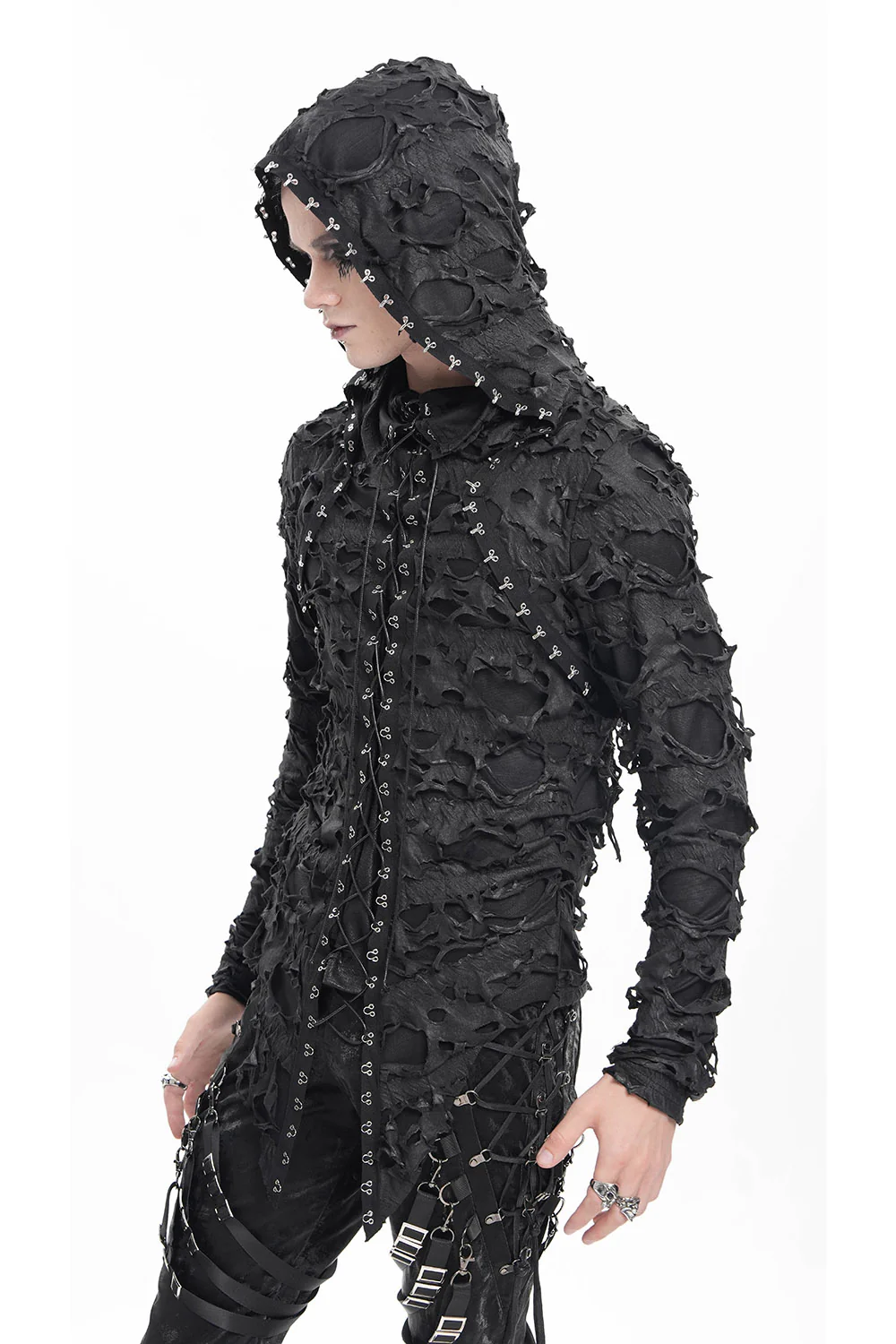 War Boy Shredded Hooded Top - Image 3