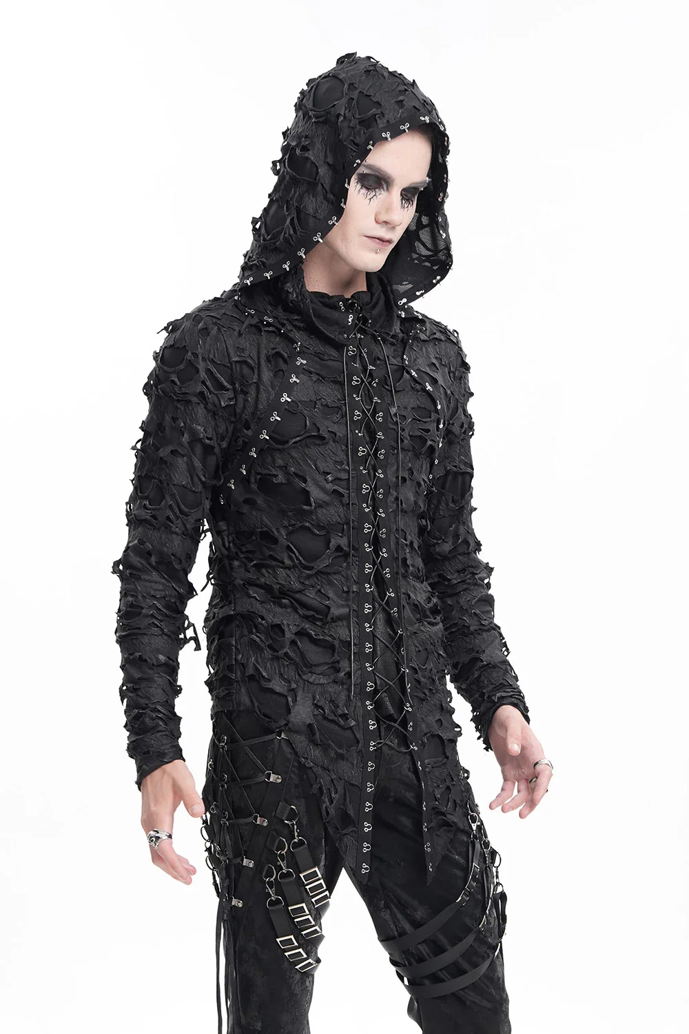 War Boy Shredded Hooded Top - Image 4