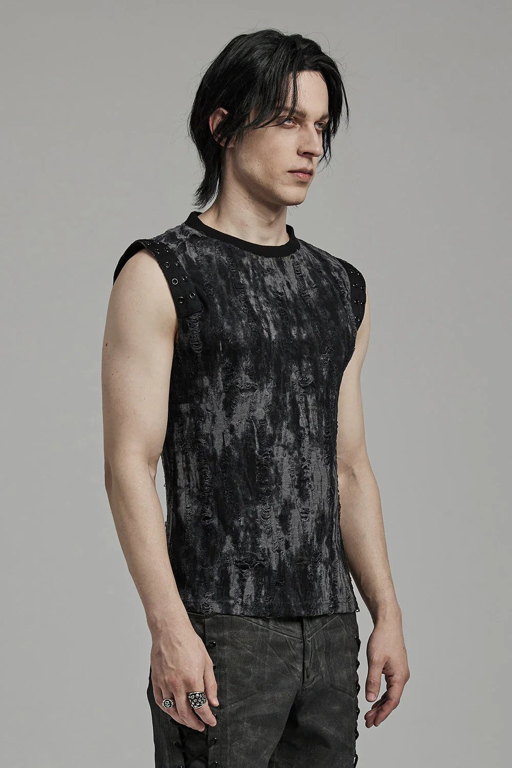Wartorn Grunge Tank Top [BLACK/GREY] - Image 2