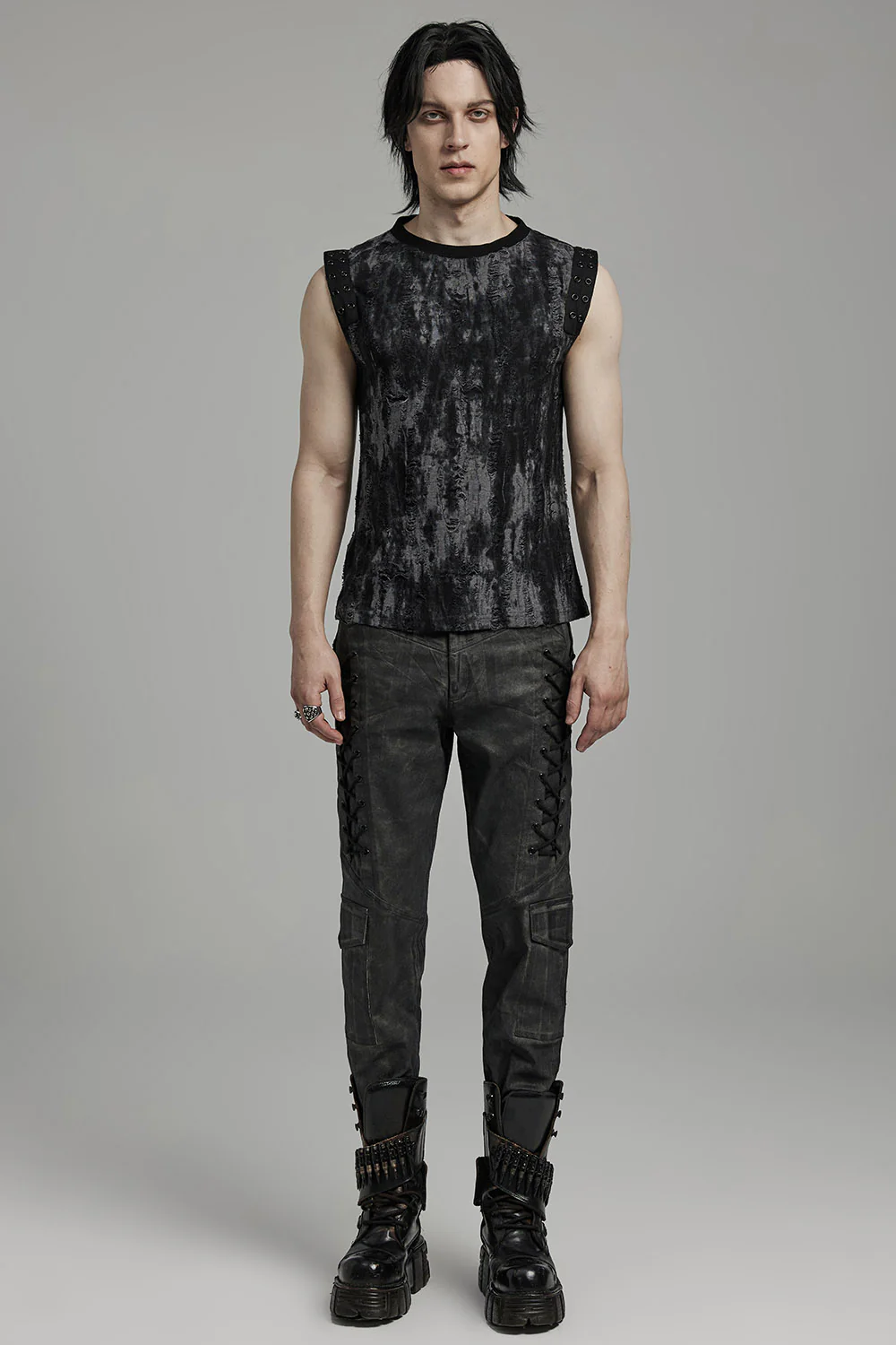 Wartorn Grunge Tank Top [BLACK/GREY] - Image 3