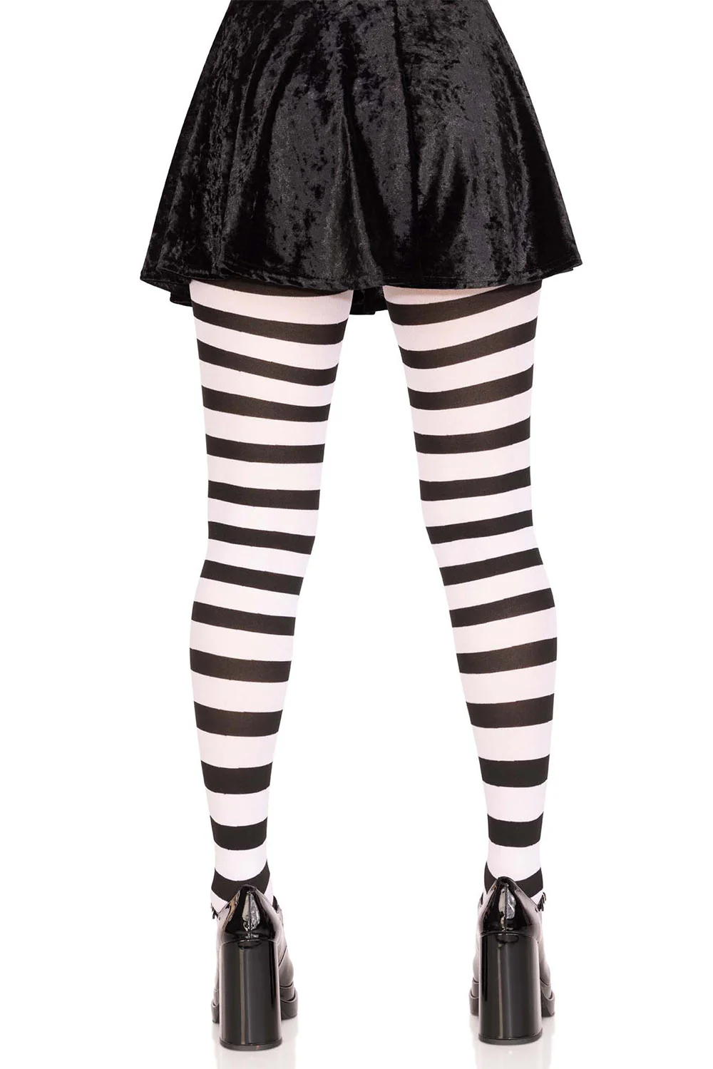 Wicked Witch Black and White Wide Stripe Tights - Image 3