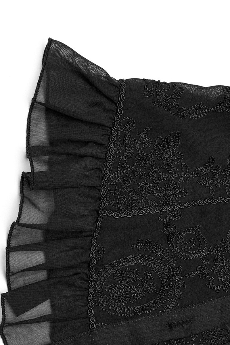 Wraithlace Sheer Puff Sleeve Shirt [Black] - Image 10