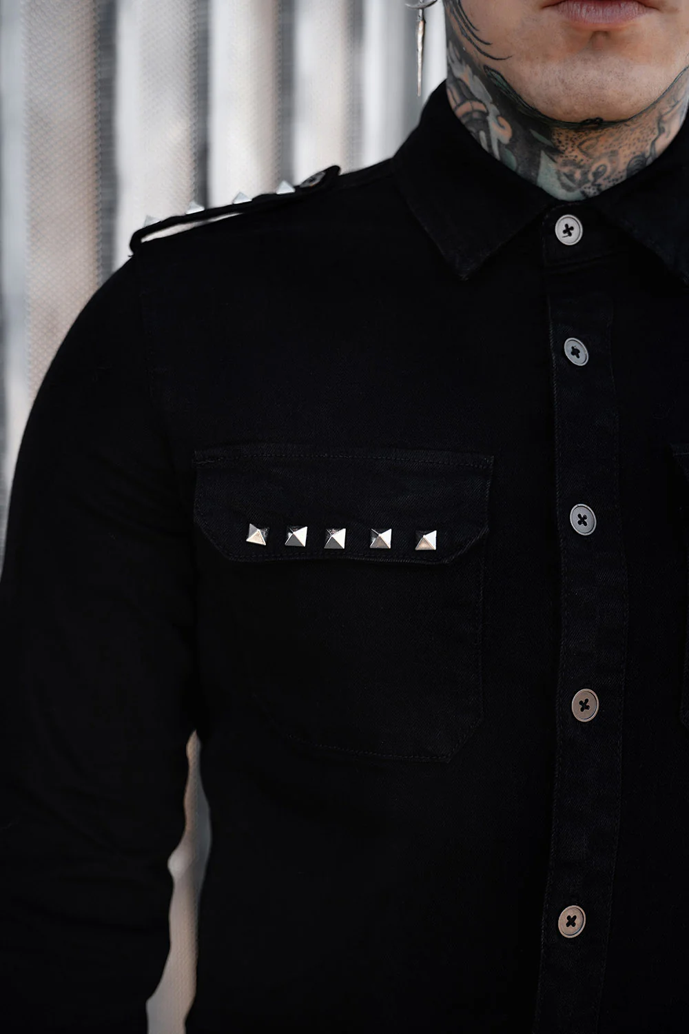 Wreckage Studded Shoulder Shirt - Image 6